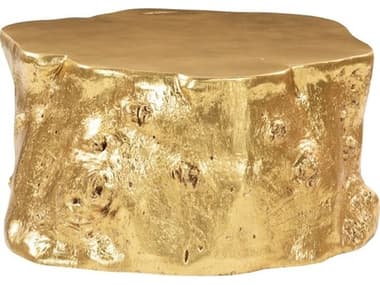 Phillips Collection Log Round Wood Gold Leaf Coffee Table PHCPH56282