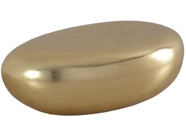 Phillips Collection River Stone 42" Oval Gold Leaf Coffee Table PHCPH57483