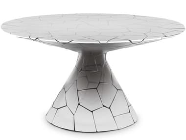 Phillips Collection Crazy Cut 56" Round Metal Silver Dining Table PHCPH64769