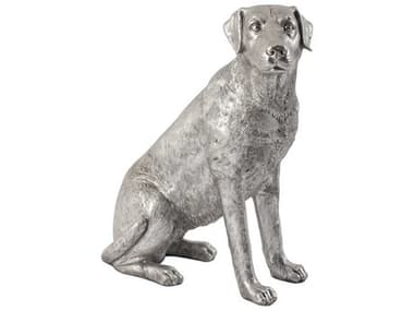 Phillips Collection Silver Leaf Sitting Labrador Dog Sculpture PHCPH67116