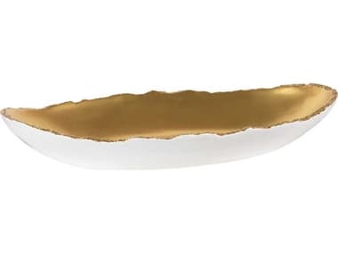 Phillips Collection Dann Foley Pearl White / Gold Leaf Decorative Broken Egg Bowl PHCPH67549