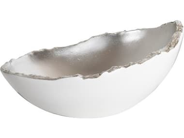 Phillips Collection Dann Foley Silver Leaf / Pearl White Decorative Broken Egg Bowl PHCPH67622