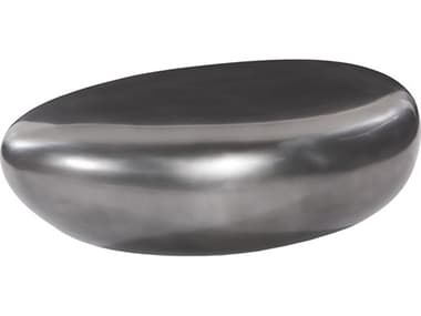 Luxecor Flow Oval Metal Polished Aluminum Coffee Table LXCFLO32312