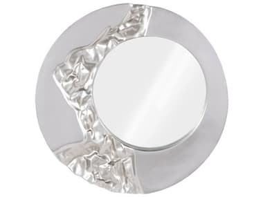 Luxecor Silver Leaf Round Wall Mirror LXCFLO32317