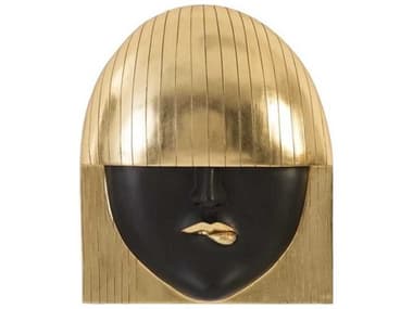 Phillips Collection Black and Gold Leaf Pout Large Fashion Faces 3D Wall Art PHCPH94744