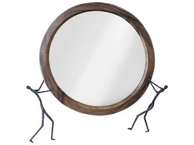 Phillips Collection Natural / Black 44'' Round Wall Mirror PHCTH100569