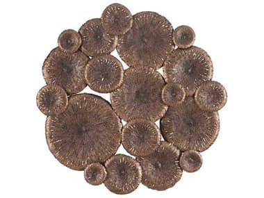 Phillips Collection Lotus Collage Round Copper/Black Metal Wall Art PHCTH100853