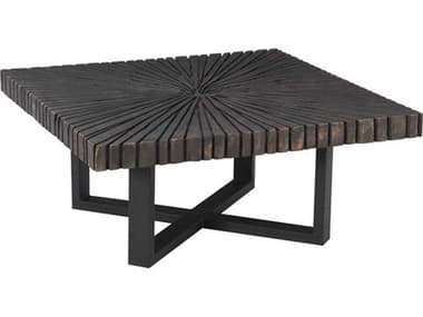 Phillips Collection 39" Square Wood Black Copper Coffee Table PHCTH103559