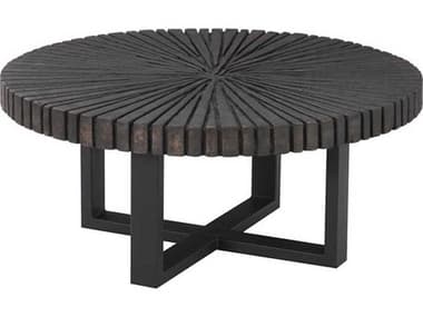 Phillips Collection 39" Round Wood Black Copper Coffee Table PHCTH103560