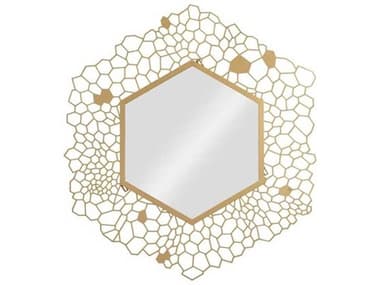 Phillips Collection Brass 40''W x 35''H Hexagon Wall Mirror PHCTH107116