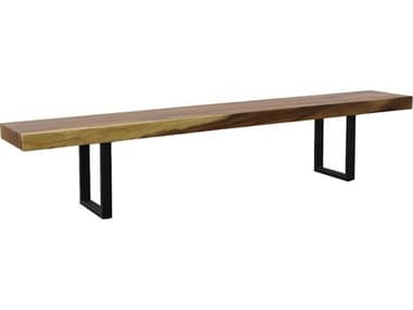 Phillips Collection Origins Straight Edge 84" Natural Brown Black Accent Bench PHCTH108704