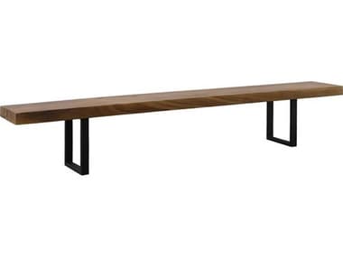 Phillips Collection Origins Straight Edge 96" Natural Brown Black Accent Bench PHCTH108705