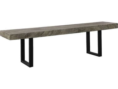 Phillips Collection Origins Straight Edge Natural Gray Black Accent Bench PHCTH108706