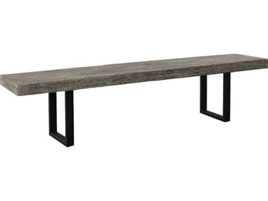 Phillips Collection Origins Straight Edge 72" Gray Stone Black Accent Bench PHCTH108707