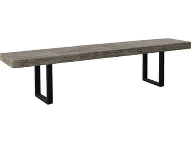 Phillips Collection Origins Straight Edge Gray Stone Black Accent Bench PHCTH108707