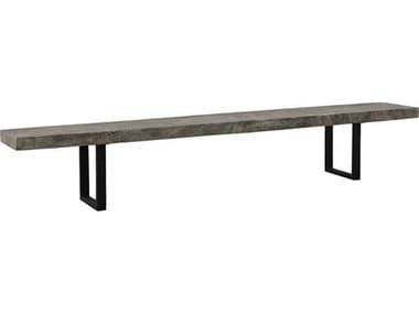 Phillips Collection Origins Straight Edge Gray Stone Black Accent Bench PHCTH108709