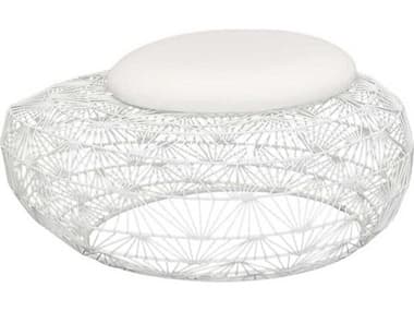 Phillips Collection 26" White Mesh Upholstered Accent Stool PHCTH110596