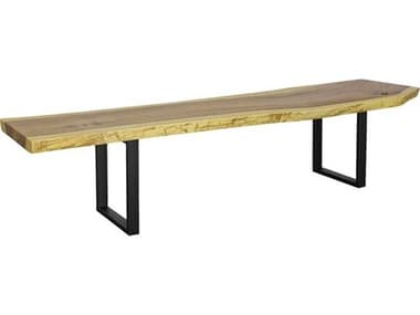 Phillips Collection Origins Straight Edge 79" Natural Brown Black Accent Bench PHCTH111038