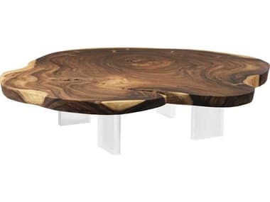 Phillips Collection 55" Wood Natural Acrylic Coffee Table PHCTH69602