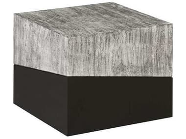 Phillips Collection 24" Square Wood Gray Stone Black End Table PHCTH97557