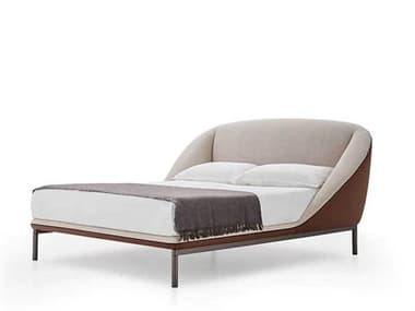 Pianca Domenica Beige Brown Titanium Gray Upholstered Queen Panel Bed PIA14010000027500