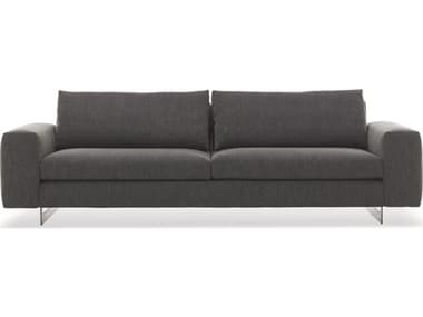 Pianca Duo 107" Grey Glossy Titanium Fabric Upholstered Sofa PIA20010000008700