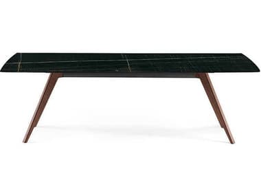 Pianca Delta Sahara Black Matt Marble / Walnut / Titanium 94'' Wide Rectangular Dining Table PIAT0H10T
