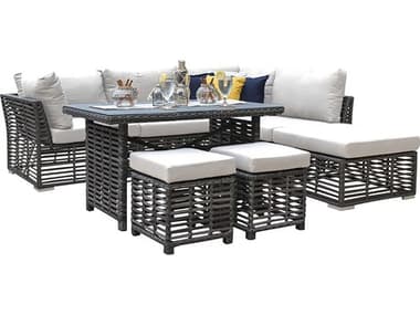 Panama Jack Graphite Wicker Cushion Lounge Set PJPJO1601GRY7SEC