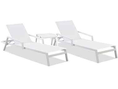 Panama Jack Outdoor Mykonos Aluminum Sling 3 Piece Lounge Set PJPJO2401WHT3CLGL