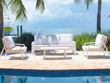 Panama Jack Outdoor Mykonos Aluminum 4 Piece Lounge Set PJPJO2401WHT4PSGL