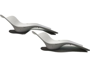 Panama Jack Set of 2 Wave In-Pool Chaise Lounger PJPJO5300WHT2CL
