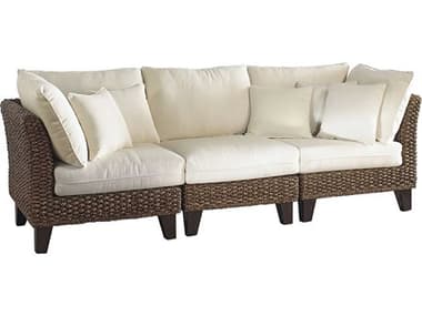 Panama Jack Sunroom Sanibel Wicker Cushion Sofa PJPJS1001ATQ3PS