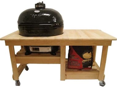 Primo Oval Junior Charcoal Grill with Cypress Countertop Table PMPGCJRHPG00614