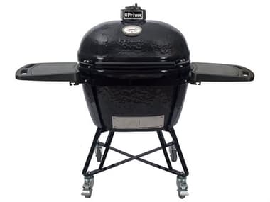 Primo All-In-One Ceramic Oval X-Large Charcoal Grill with Cradle | Side Shelves | and Stainless Steel Grates PMPGCXLC