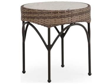 Watermark Living Augusta Wicker 21'' Round Glass Top End Table PS621821ETRD