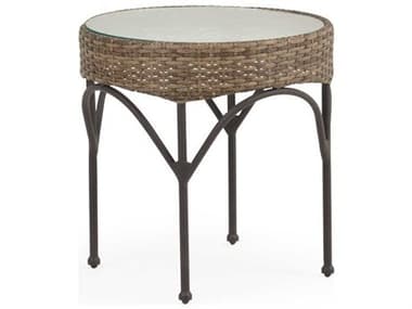 Watermark Living Augusta Wicker 21'' Round Stone Top End Table PS621821ETRDST