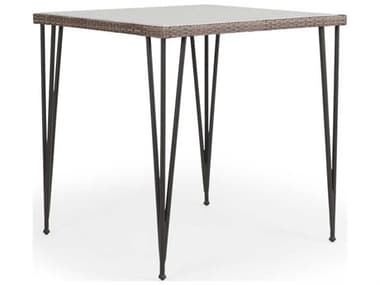 Watermark Living Augusta Wicker 39'' Square Glass Top Bar Height Table PS621839BT