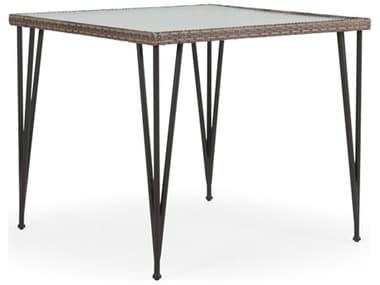 Watermark Living Augusta Wicker 39'' Square Glass Top Counter Height Table PS621839CT