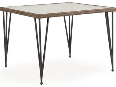 Watermark Living Augusta Wicker 39''Wide Square Stone Top Dining Table PS621839DTST