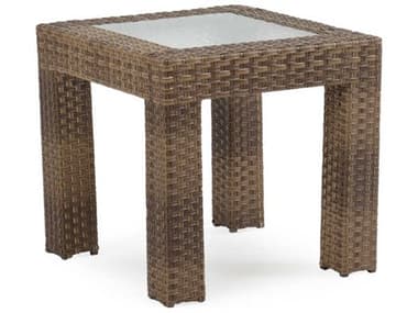 Watermark Living Seaside Wicker 24'' Square Glass Top End Table PS6328G