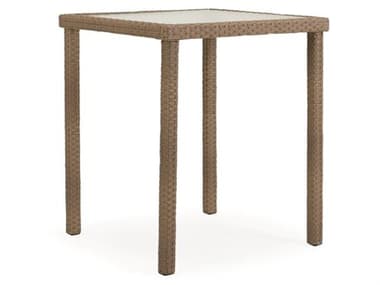 Watermark Living Seaside Wicker 34'' Square Glass Top Bar Table PS6634BTG