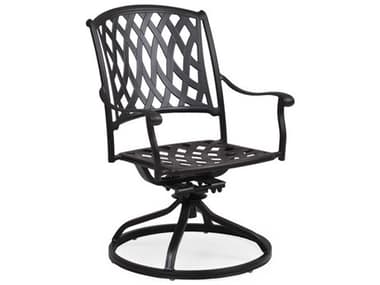 Watermark Living Oxford Cast Aluminum Weathered Black Swivel Tilt Dining Arm Chair PS7131