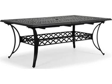 Watermark Living Dauphine Cast Aluminum 74-106''W x 48''D Rectangular Dining Table with Umbrella Hole PS72174274DT