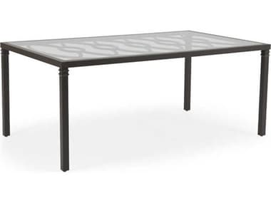 Watermark Living Camden Aluminum 72''W x 42''D Rectangular Glass Top Dining Table PS74184272DT