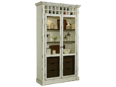 Pulaski 47'' Wide Hardwood Antique White Curio Display Cabinet PUP021713