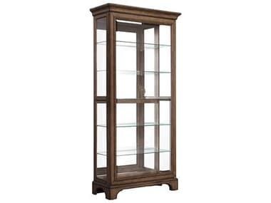 Pulaski Accents Traditional Sliding Door Curio with Glass Shelves and LED Light PUP021768