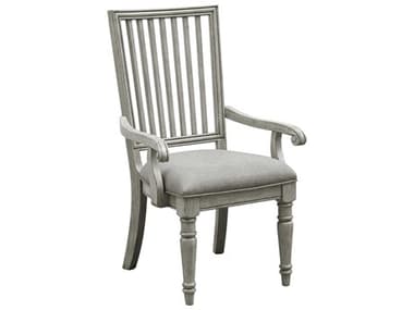 Pulaski Madison Ridge Rubberwood Gray Fabric Upholstered Arm Dining Chair PUP091261