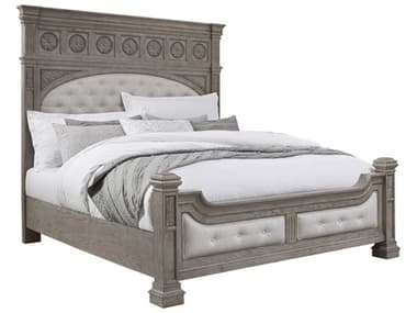 Pulaski Kingsbury Gray Oak Wood Upholstered Queen Panel Bed PUP167BRK1