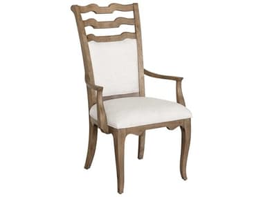Pulaski Weston Hills Hardwood Beige Fabric Upholstered Arm Dining Chair PUP293271
