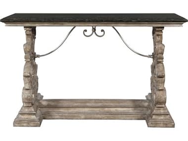 Pulaski Accents 60'' Rectangular Black Marble With Wood Base Console Table PUP301015